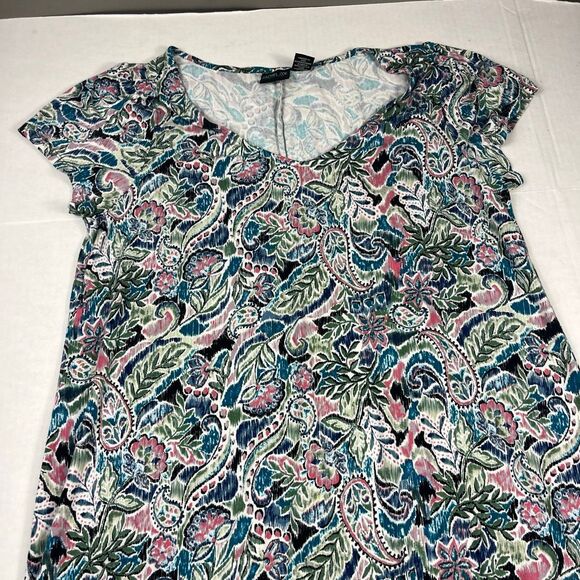 Rachel Zoe Short Sleeve A-Line Dress Paisley Flowy Casual Stretch Relaxed 1X - Picture 3 of 10